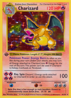 Charizard, Base Set number 4, Lightly Played condition