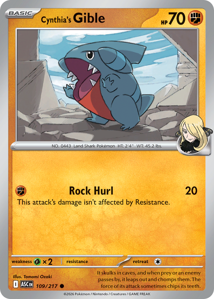 Cynthia's Gible card scan