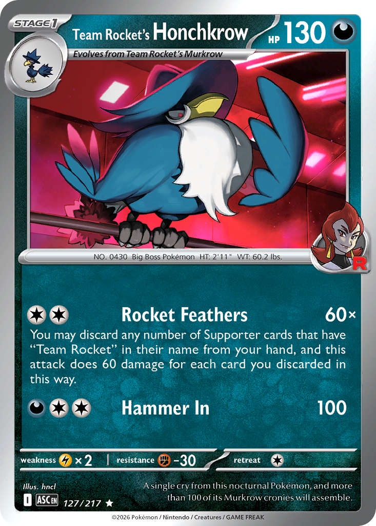 Team Rocket's Honchkrow card scan