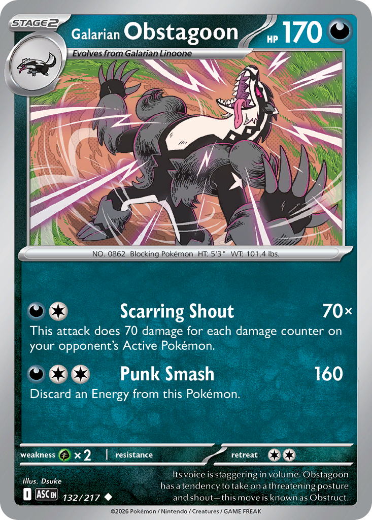 Galarian Obstagoon card scan