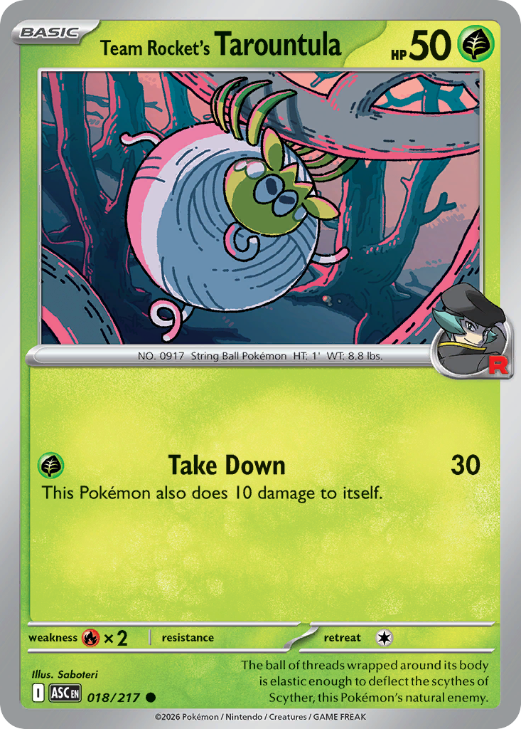 Team Rocket's Tarountula card scan
