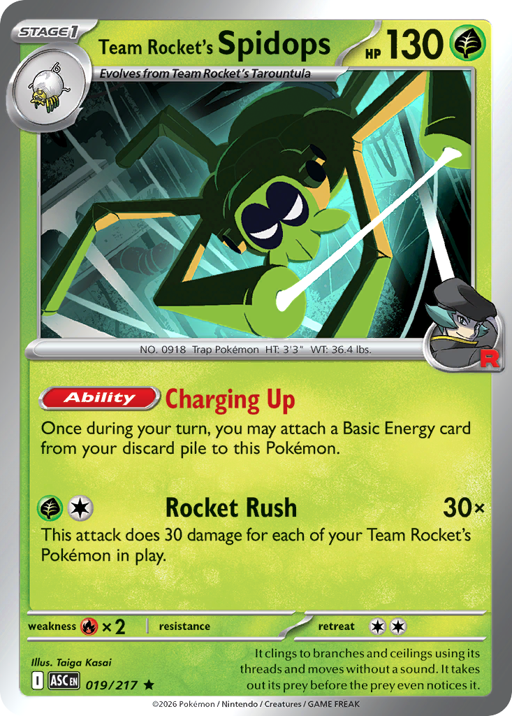 Team Rocket's Spidops card scan