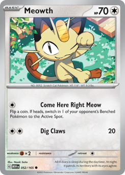 Meowth, 151 number 052
